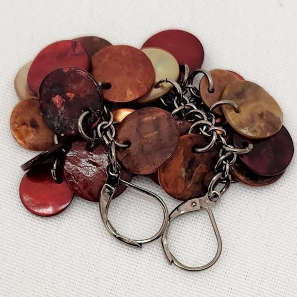 Joan Rivers Dangling Layer Round Shell Earrings #660 - Picture 12 of 16